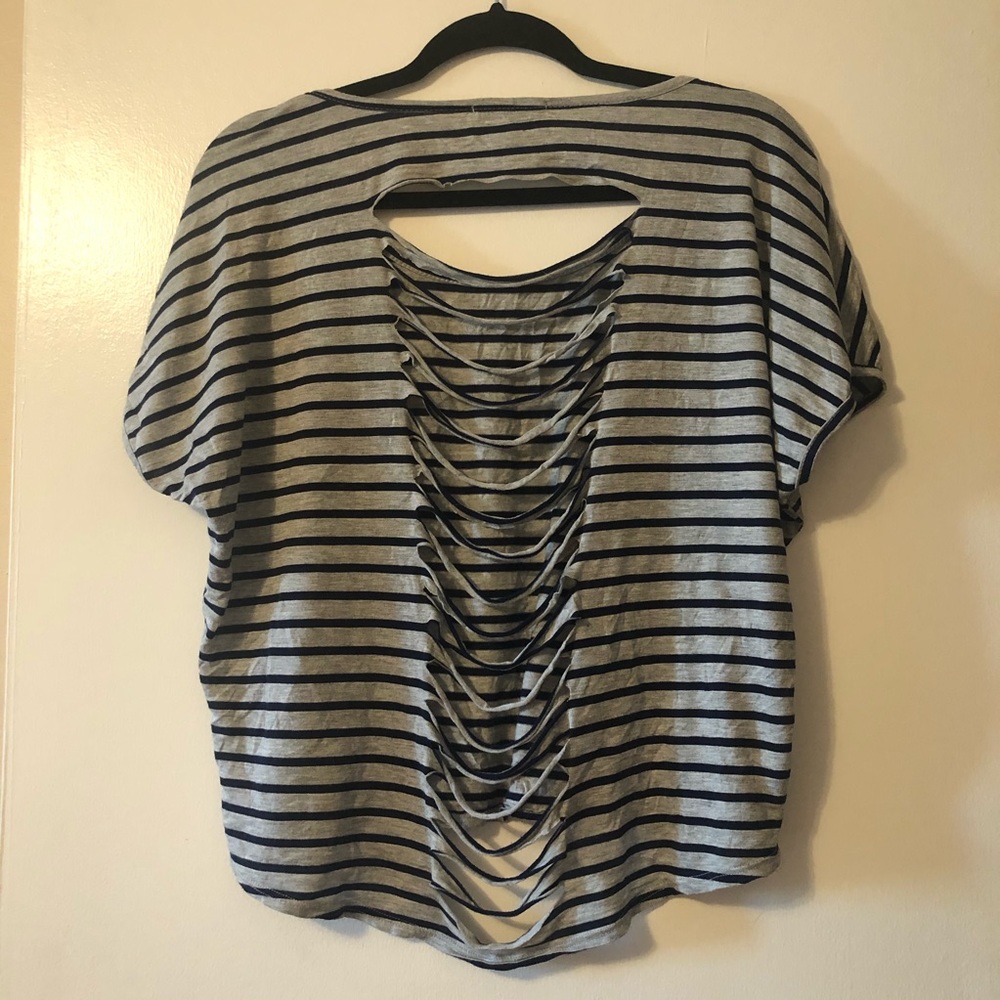 Sans Souci Ripped Back Short Sleeve Shirt